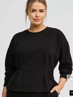 Torrid Black 'Super Soft' Fleece Corset Sweater